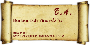 Berberich András névjegykártya