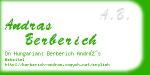 andras berberich business card